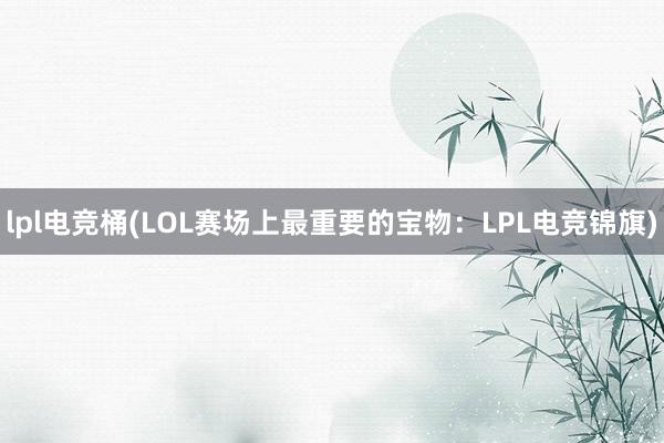 lpl电竞桶(LOL赛场上最重要的宝物：LPL电竞锦旗)