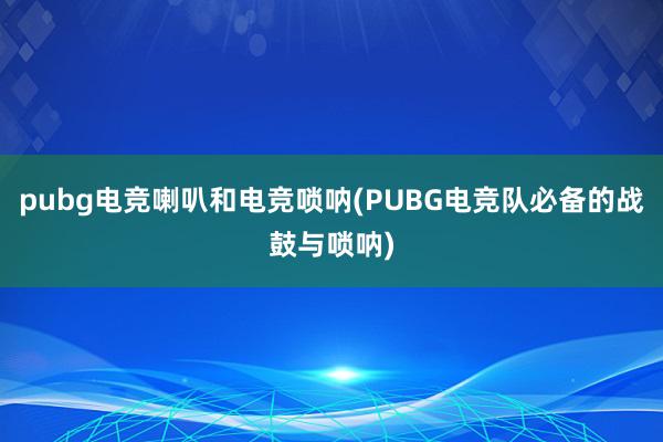 pubg电竞喇叭和电竞唢呐(PUBG电竞队必备的战鼓与唢呐)