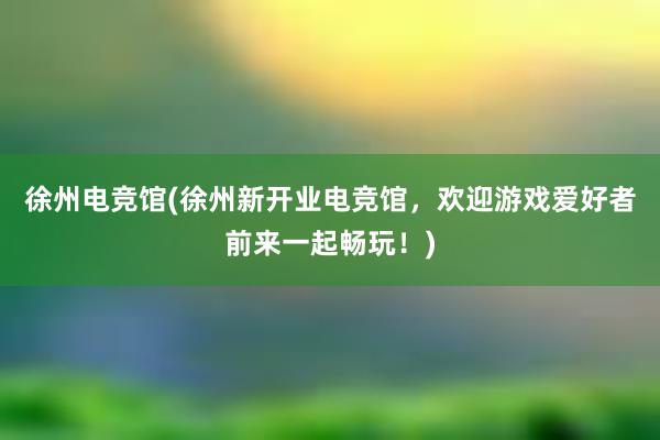 徐州电竞馆(徐州新开业电竞馆，欢迎游戏爱好者前来一起畅玩！)