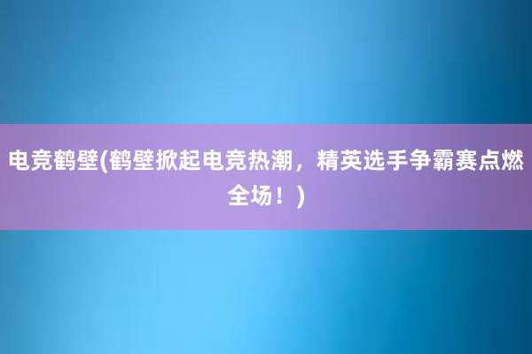 电竞鹤壁(鹤壁掀起电竞热潮，精英选手争霸赛点燃全场！)