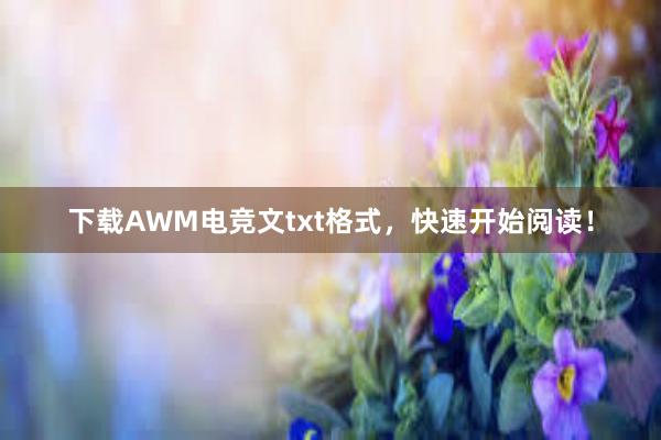 下载AWM电竞文txt格式，快速开始阅读！