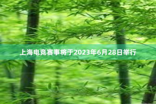 上海电竞赛事将于2023年6月28日举行