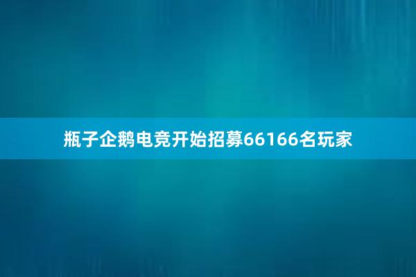 瓶子企鹅电竞开始招募66166名玩家