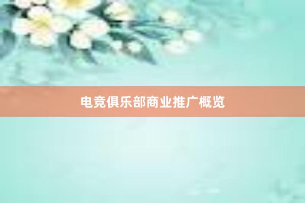 电竞俱乐部商业推广概览